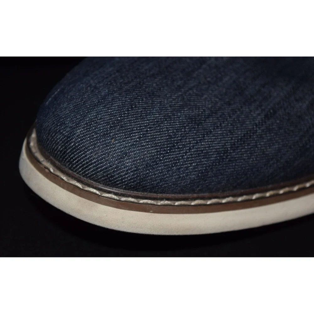Steve Madden Oxford Shoes Mens 12 Blue Brown Good Denim Faux Leather WM911156